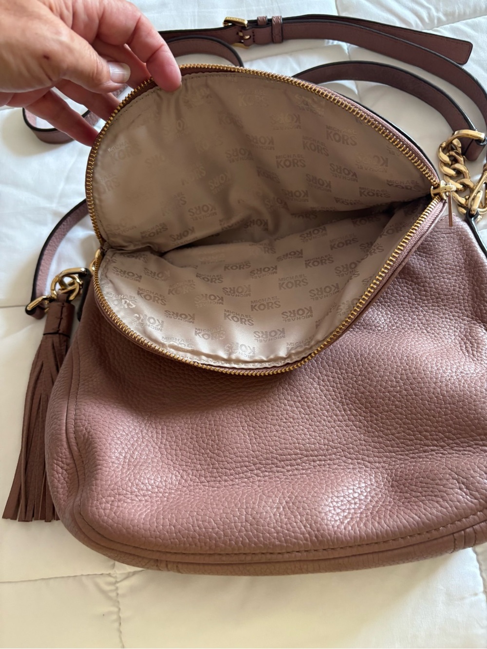 Michael Kors Bedford in Dusty Rose Leather Bag